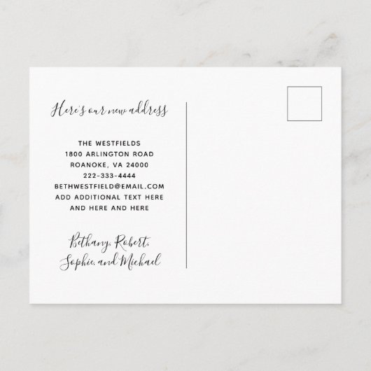 Nieuw Adres Groene Eucalyptus Botanische Beweging Aankondigingskaart (Achterkant)