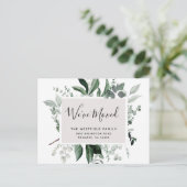 Nieuw Adres Groene Eucalyptus Botanische Beweging Aankondigingskaart (Staand voorkant)