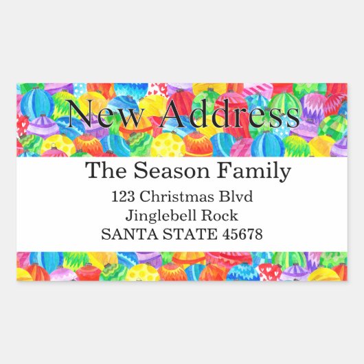 Nieuw Adres handgeschilderde waterverf sticker (Voorkant)