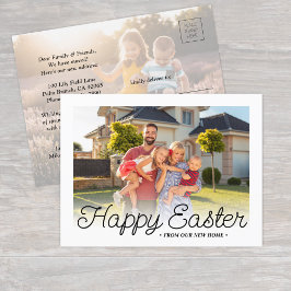 Nieuw Adres Happy Easter 2 Home Foto's Verhuizen Aankondigingskaart