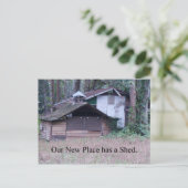 Nieuw adres heeft een grappige adreswijziging vero aankondigingskaart (Staand voorkant)