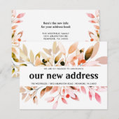 Nieuw adres Herfst Kleuren Bloemen Bewegen Aankondiging (Voorkant / Achterkant)