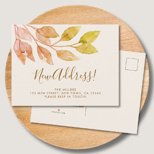 Nieuw adres Herfst verplaatsen Aankondigingskaart