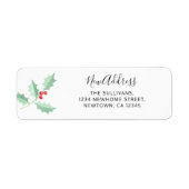 Nieuw Adres Holly Return-adres Etiket (Voorkant)