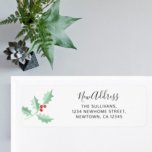 Nieuw Adres Holly Return-adres Etiket