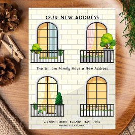 Nieuw adres Housewarming nieuwe woonramen Aankondiging