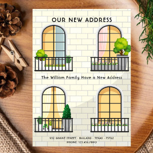 Nieuw adres Housewarming nieuwe woonramen Aankondiging