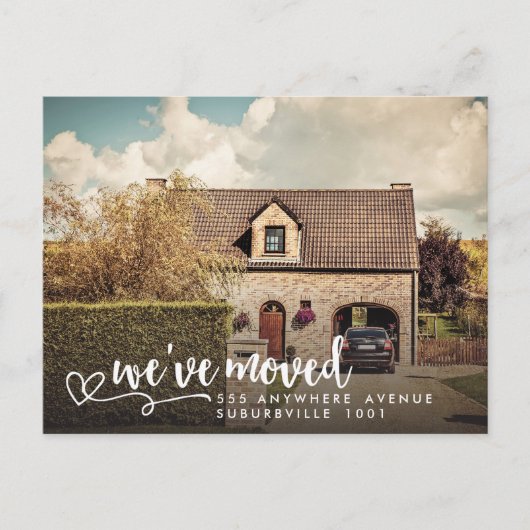 Nieuw adres Huis huis Foto Briefkaart (Voorkant)