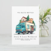 Nieuw adres Ik vrachtwagen verhuizen naar huis Aankondiging (Staand voorkant)