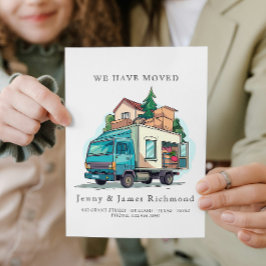 Nieuw adres Ik vrachtwagen verhuizen naar huis Aankondiging