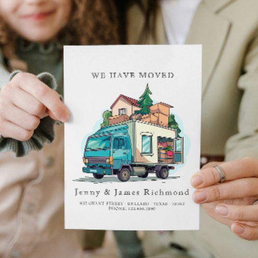 Nieuw adres Ik vrachtwagen verhuizen naar huis Aankondiging