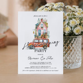 Nieuw adres in Auto Verhuizen Huis Warming Party Kaart