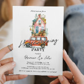 Nieuw adres in Auto Verhuizen Huis Warming Party Kaart