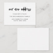 Nieuw adres invoegen | Casual script Informatiekaartje (Voorkant / Achterkant)