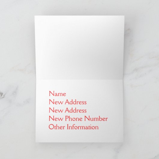 Nieuw adres  Kaarten (Binnen)