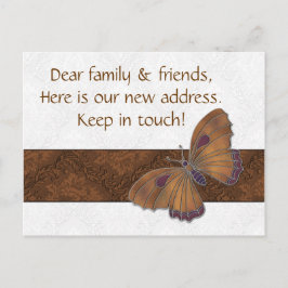 Nieuw adres Kaarten gasten Butterfly Brocade koper