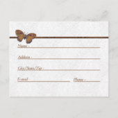 Nieuw adres Kaarten gasten Butterfly Brocade koper (Achterkant)