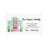 Nieuw adres kerst home etiket (Voorkant)
