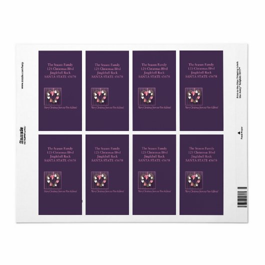 Nieuw adres Kerstkrans op de deur Etiket (Full Sheet)