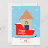 Nieuw Adres Kerstman Verhuisbericht Vakantie Aanko Feestdagenkaart (Voorkant)