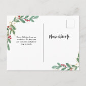 Nieuw adres | Kerstmis Gulded Greenery White Briefkaart (Achterkant)