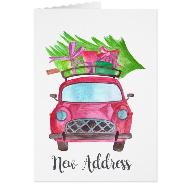 Nieuw adres Klassieke kerstauto (Voorkant)