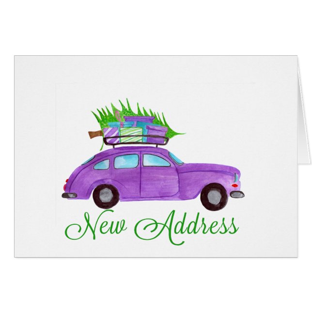 Nieuw adres Klassieke kerstauto (Voorkant Horizontaal)