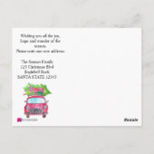 Nieuw adres Klassieke kerstauto Briefkaart (Achterkant)