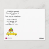 Nieuw adres Klassieke kerstauto Briefkaart (Achterkant)