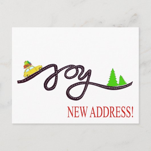 Nieuw adres Klassieke kerstauto Briefkaart (Voorkant)