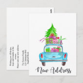 Nieuw adres Klassieke kerstauto Briefkaart (Voorkant / Achterkant)