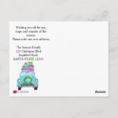 Nieuw adres Klassieke kerstauto Briefkaart (Achterkant)