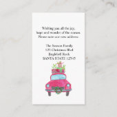 Nieuw adres Klassieke kerstauto Informatiekaartje (Achterkant)