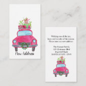 Nieuw adres Klassieke kerstauto Informatiekaartje (Voorkant / Achterkant)