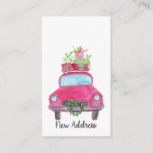 Nieuw adres Klassieke kerstauto Informatiekaartje (Voorkant)