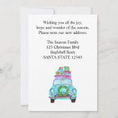 Nieuw adres Klassieke kerstauto Kaart (Achterkant)