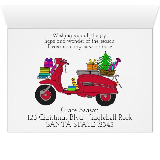 Nieuw adres Klassieke kerstscooter (Binenzijde Horizontaal (Onderkant))