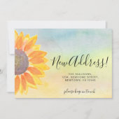 Nieuw adres Kleurrijke mededeling over zonnebloeme Aankondiging (Voorkant)