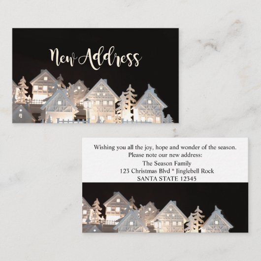 Nieuw Adres  Lichtjes Kersthuizen Informatiekaartje (Voorkant / Achterkant)