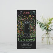 Nieuw Adres Lieve Tuindeur Boomvrij Kaartje Save The Date (Staand voorkant)