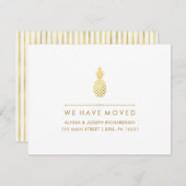Nieuw adres met Elegant Gold Pineapple Aankondiging (Voorkant / Achterkant)