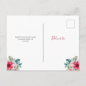 Nieuw adres met Kerstmis |  bloemen Aankondigingskaart (Achterkant)