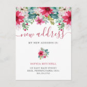 Nieuw adres met Kerstmis | bloemen Aankondigingskaart (Voorkant)