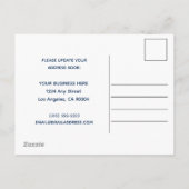 Nieuw adres Minimale marine Blue Chic Aankondigingskaart (Achterkant)