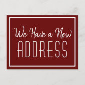 Nieuw adres Minimale Rood Witte Beweging van het A Aankondigingskaart (Voorkant)