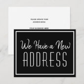 Nieuw adres Minimaliseert zwart-wit bedrijf Aankondiging (Voorkant / Achterkant)