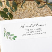 Nieuw adres Minimalistisch groen retouradres Etiket