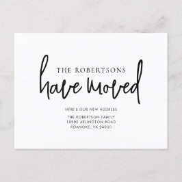 Nieuw Adres Modern Calligraphy Minimalist Moving Aankondigingskaart