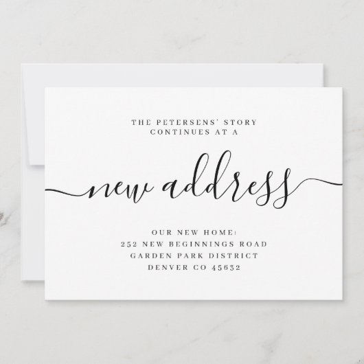 Nieuw adres modern dat we in beweging zijn aankondiging (Voorkant)