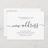 Nieuw adres modern dat we in beweging zijn aankondigingskaart (Voorkant / Achterkant)